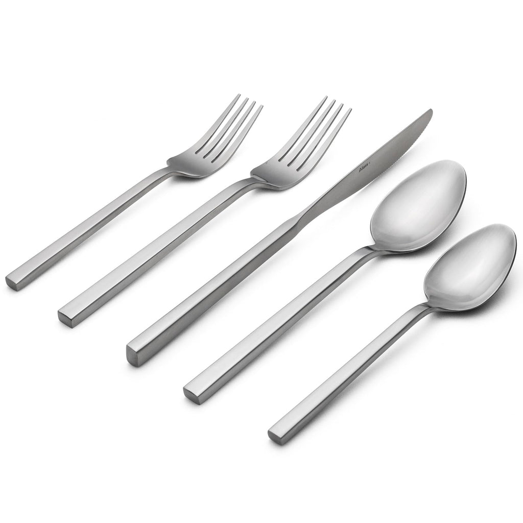 Alata Cube 20-Piece Forged Flatware Set, Service for 4, Mirror Finish
