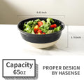 Hasense Porcelain Serving Bowls, 60 oz Salad Mixing Bowls Set of 2, 8.5 Inch Large Serving Dishes for Entertaining, Perfect for Salad, Soup, Pasta, and More, Dishwasher Microwave Safe, Black