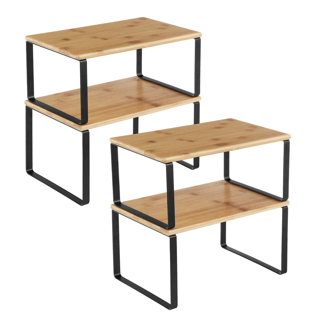 SONGMICS Cabinet Organizer Shelf, Set of 4 Spice Rack, Kitchen Storage