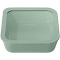 BRIVARA HOME Glass Food Storage Container with Lid, 8-Cup Large Square | Microwave-Safe Airtight Lid, Oven-Safe Ceramic-Coated Glass | Zero Plastic, No PFAS/PFOA/BPA, Reusable [Willow]