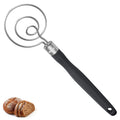 U-Taste Danish Dough Whisk 18/8 Stainless Steel Sourdough Mixer, Black