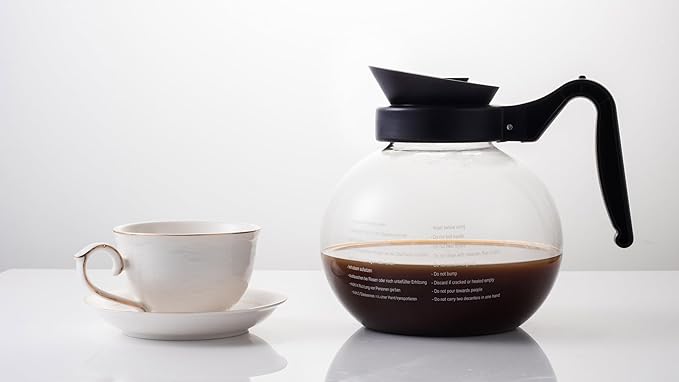 Yuanhao Crystalline Glass Coffee Decanter with Black Handle