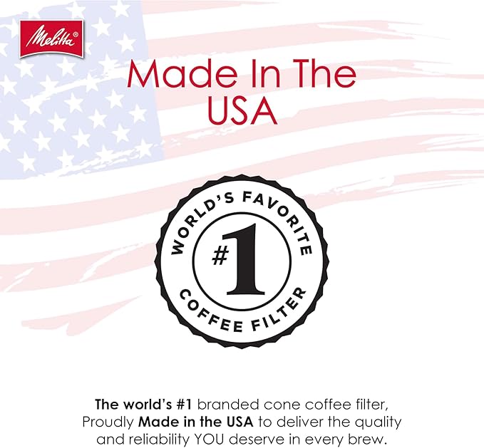 Melitta #4 Cone Coffee Filters, Natural Brown, 100 Count (Pack Of 3), 300 Total Filters - Fits all 8-12 Cup Cone Coffee Makers and Pour-Overs, Compostable, Tear-Resistant, Made in USA