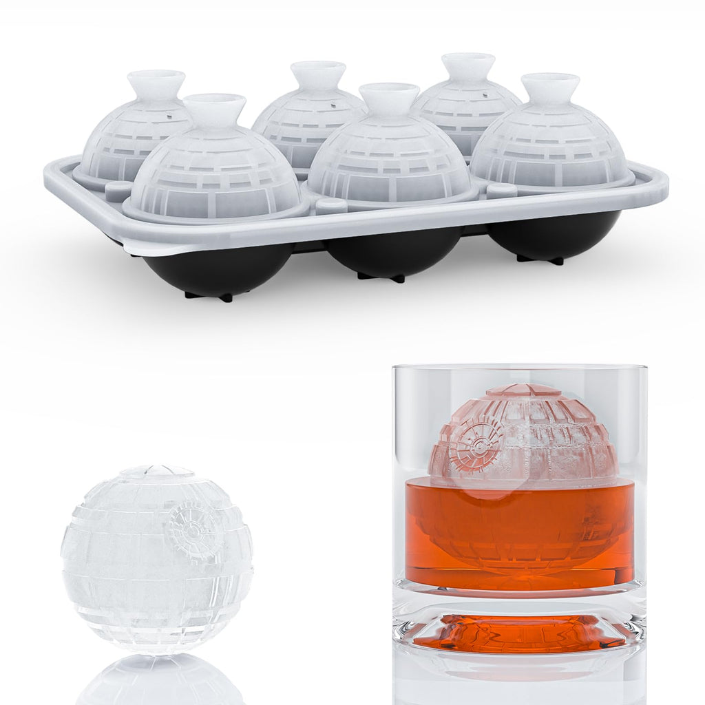 6 Chamber 2.2" 3D Baseball Gifts Ice Cube Tray With Funnel,Large Round Ice Ball Maker Mold Silicone Fun Shapes Bourbon Sphere Ice Molds,For Chilling Whiskey,Cocktails,Bourbon,Brandy and Beverages