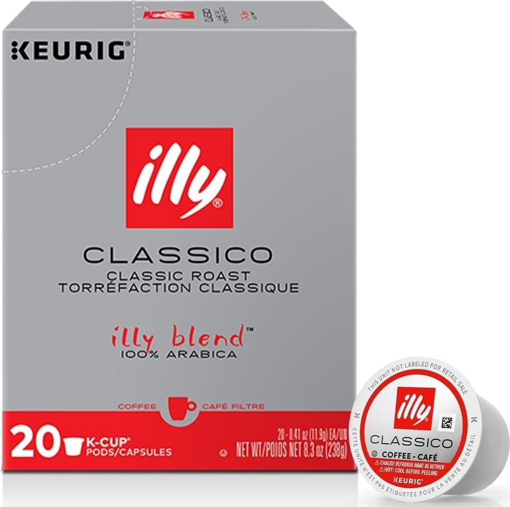 illy Coffee K Cup Pods, Classico Medium Roast, 20 Count, 1 Pack