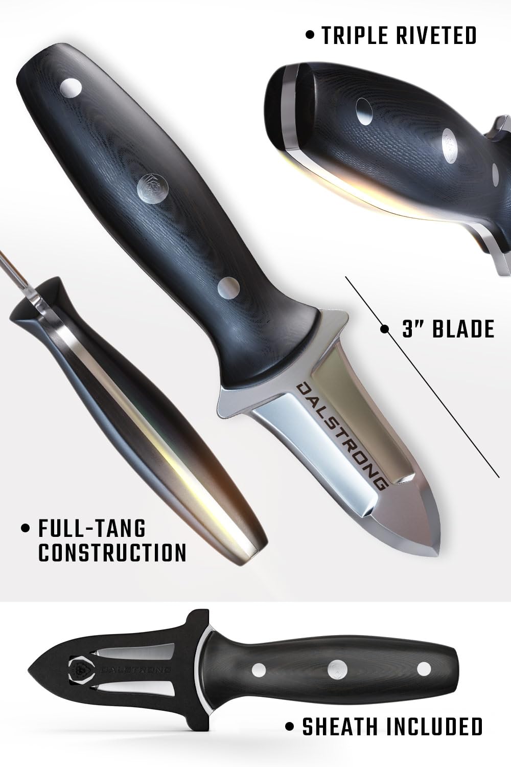 Dalstrong 3" Oyster & Clam Shucking Knife - German Steel