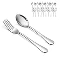 Forks and Spoons Set, 10PCS 6.7" Salad Forks and 10PCS 6.7" Soup Spoons, Stainless Steel Silverware set of 20, Mirror Polished & Dishwasher Safe