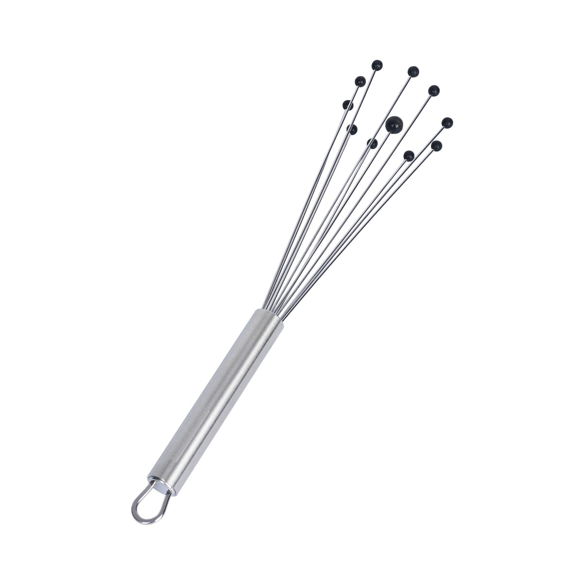 Restaurantware 10.5 in Stainless Steel Ball Whisk with Silicone Tips - 6 Pack - German Standard Sauce & Gravy Whisk, Non-Scratch, Dishwasher Safe - Non-Stick Safe Silicone Ball Whisk for Baking
