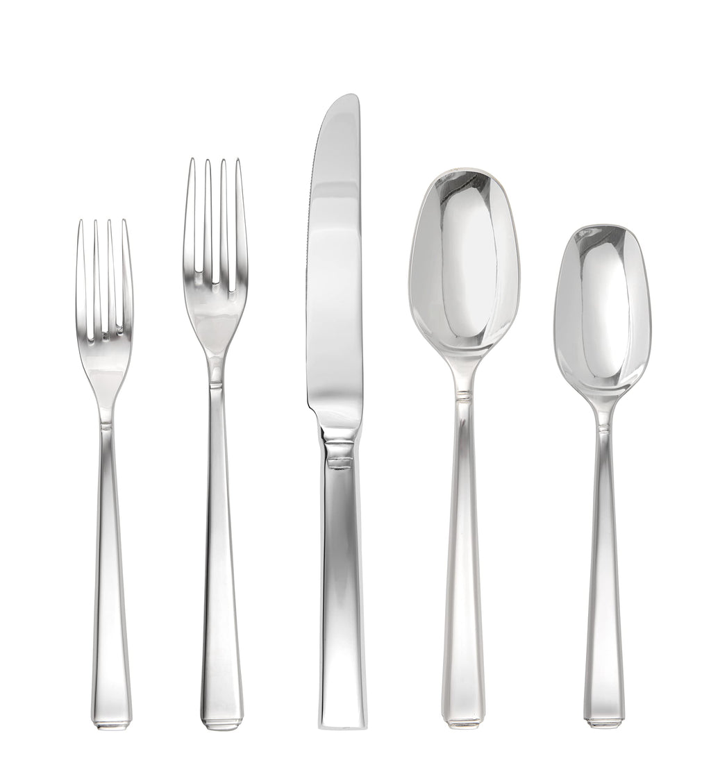 Fortessa Forge 18/10 Stainless Steel Flatware, 5 Piece Place Setting, Service for 1