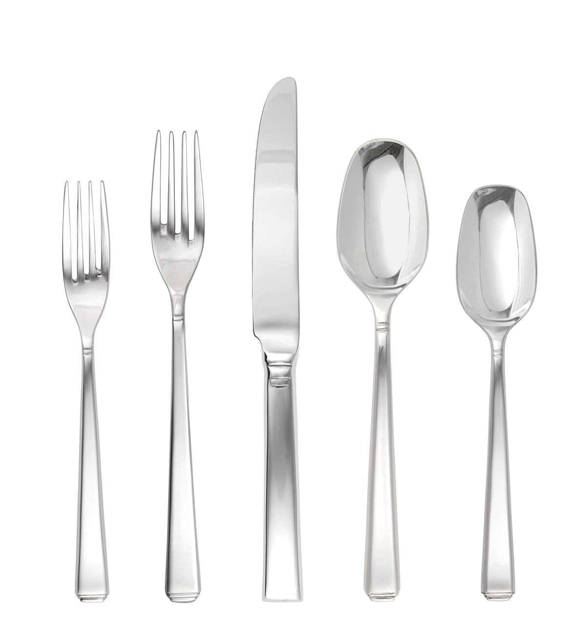Fortessa Forge 18/10 Stainless Steel Flatware, 5 Piece Place Setting, Service for 1