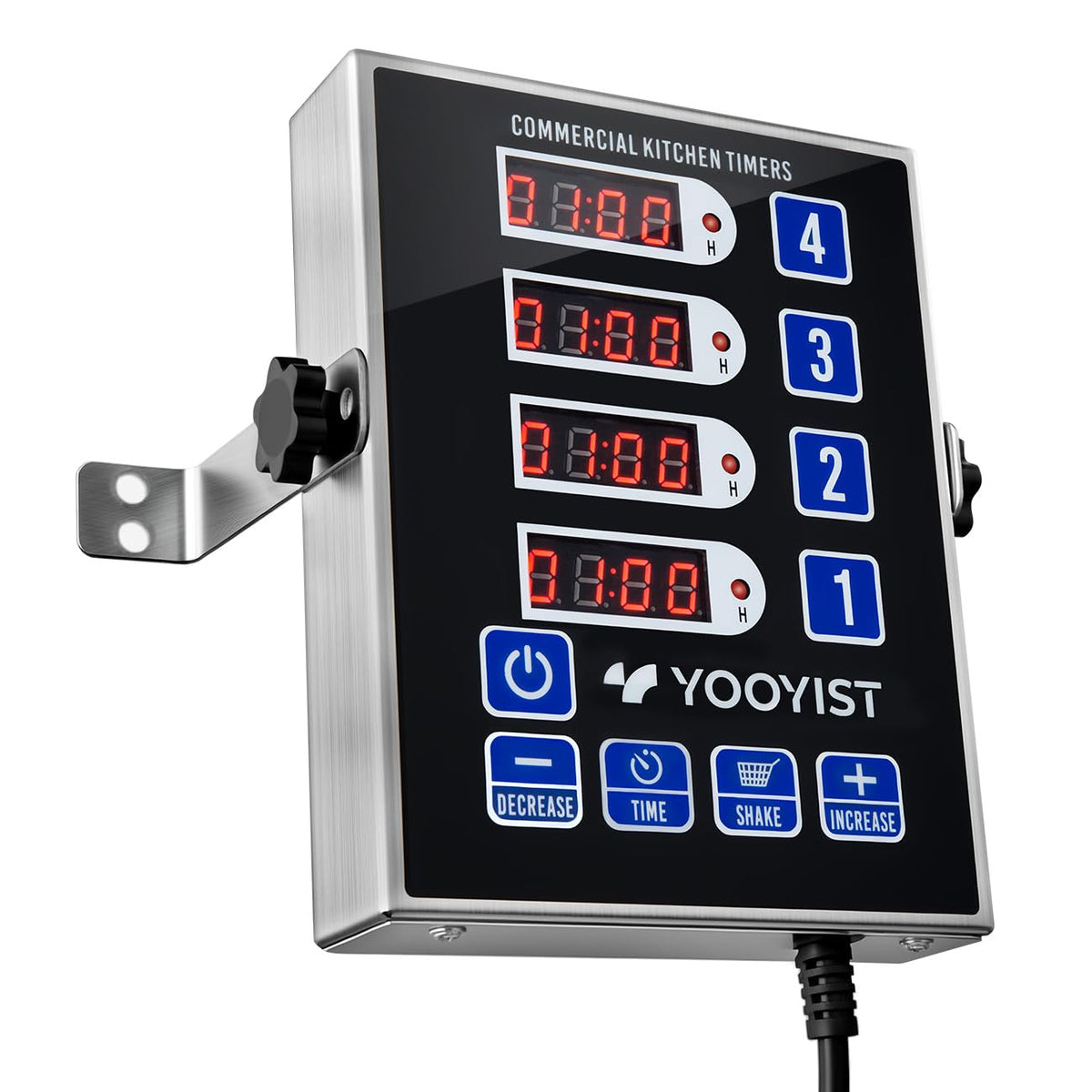 YOOYIST Commercial 4 Channel Digital Kitchen Timer Loud Alarm Cook Timer