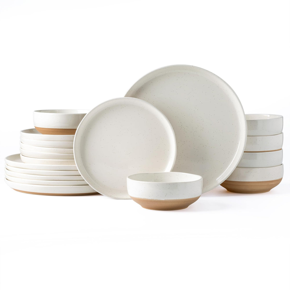 AmorArc Dinnerware Sets for 8, 24 Pieces Ceramic Plates and Bowls Set