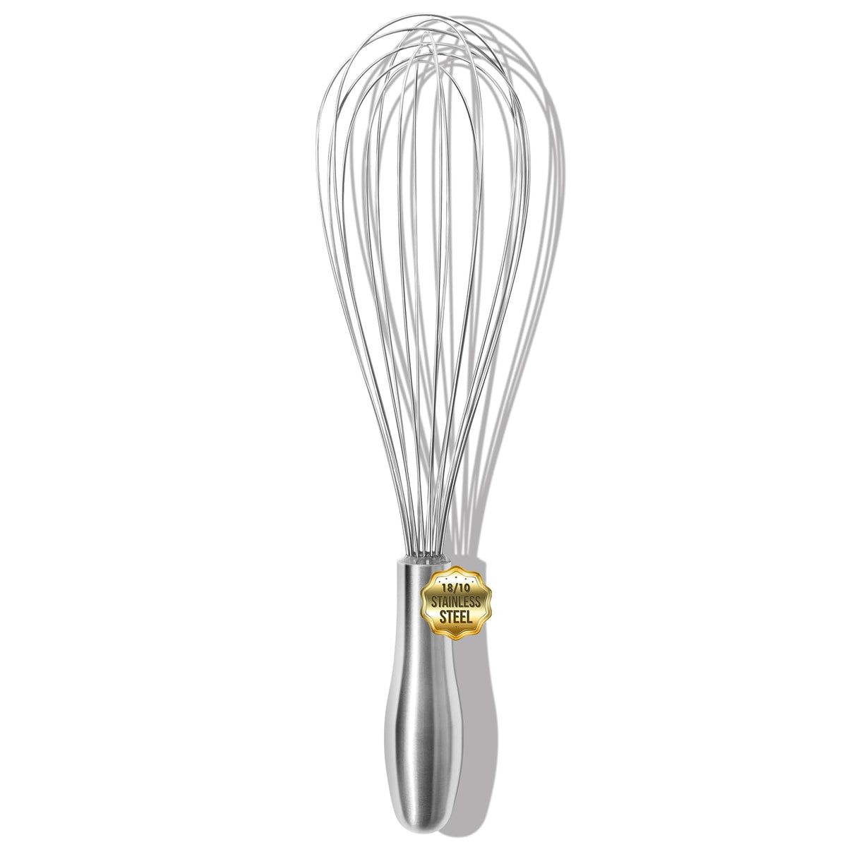 OYV 18/10 Stainless Steel Whisk, Ergonomic Handle, Dishwasher Safe Metal Whisk, Professional Wisk for Kitchen Cooking, Perfect for Blending, Whisking, Baking, and Beating, 10-Inch Wire Wisk