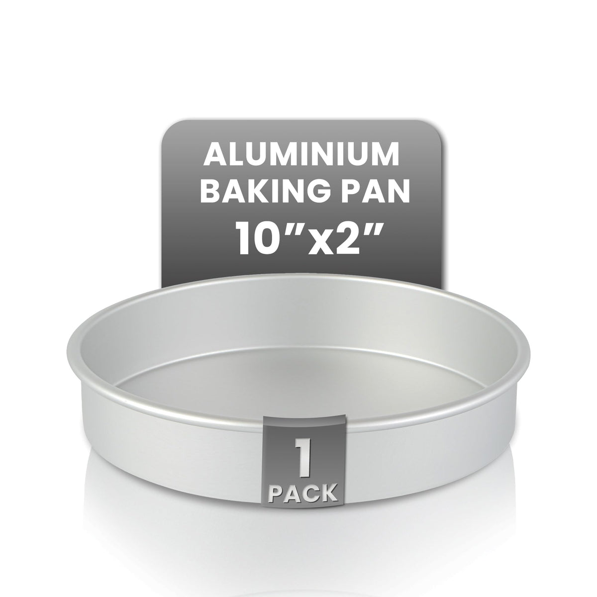 Restaurantware Aluminum Straight-Sided Cake Pan - Pack of 1 - Met Lux 10 x 2 Inches Round Baking Tin, Greaseproof, Even-Heating, Freezable - Anodized Aluminum Round Cake Pan Ideal For Baking