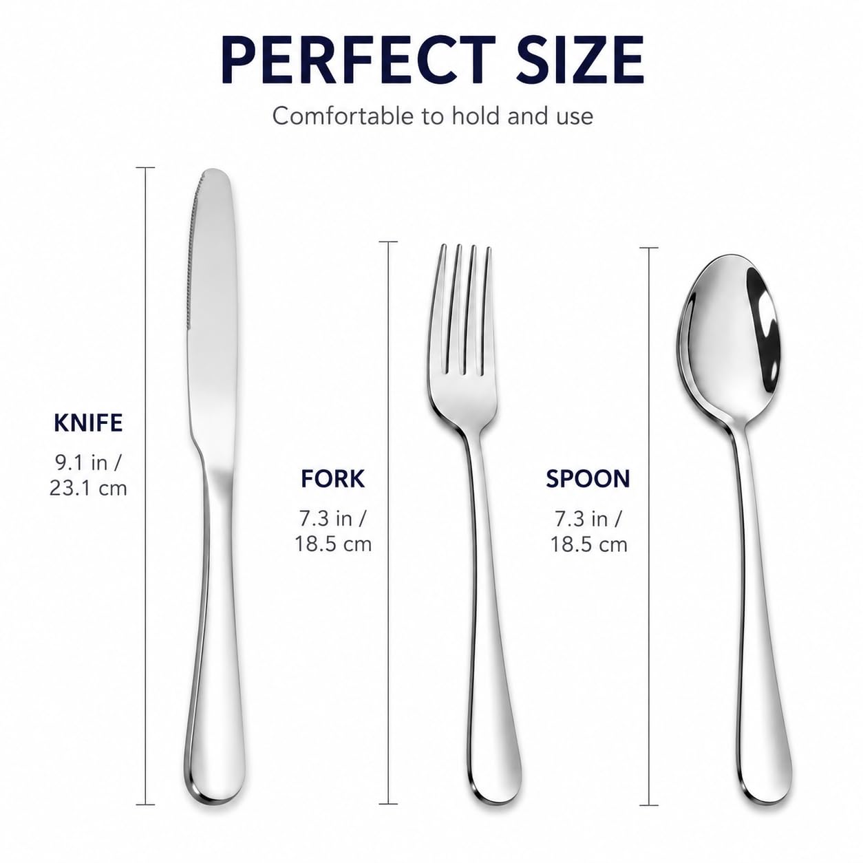 Silverware Set,SANTUO Stainless Steel Knives Spoon Forks Set for Home, Kitchen and Restaurant, Mirror Polished& Dishwasher Safe (12pcs-Silverware set)