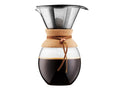 Bodum 17oz Pour Over Coffee Maker, High-Heat Borosilicate Glass with Reusable Stainless Steel Filter and Cork Grip - Made in Portugal