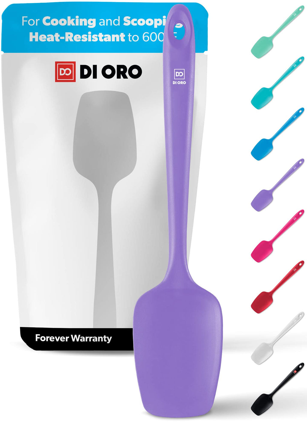 DI ORO Silicone Spoonula - Spoon Spatula, 600F Heat Resistant, Mint