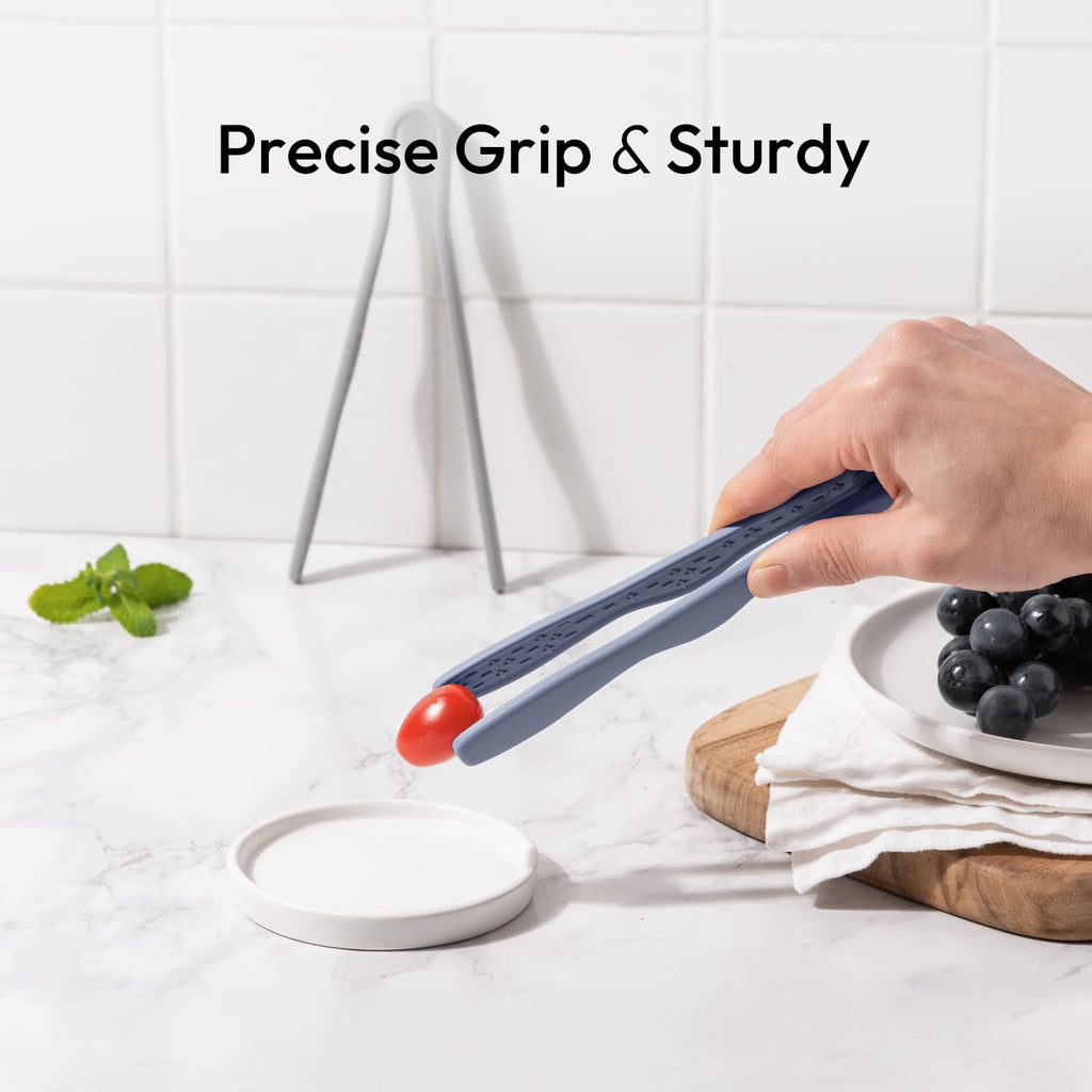 Carrotez Mini Silicone Toaster Tongs, 7 inches, 1 Pack, Blue