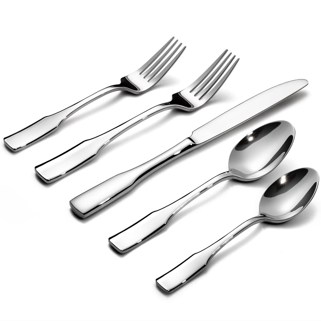 Alata Kate 48-Piece Silverware Set with steak knife Service for 8, Stainless Steel Flatware Set, Mirror Polished Cutlery Set Dishwasher Safe
