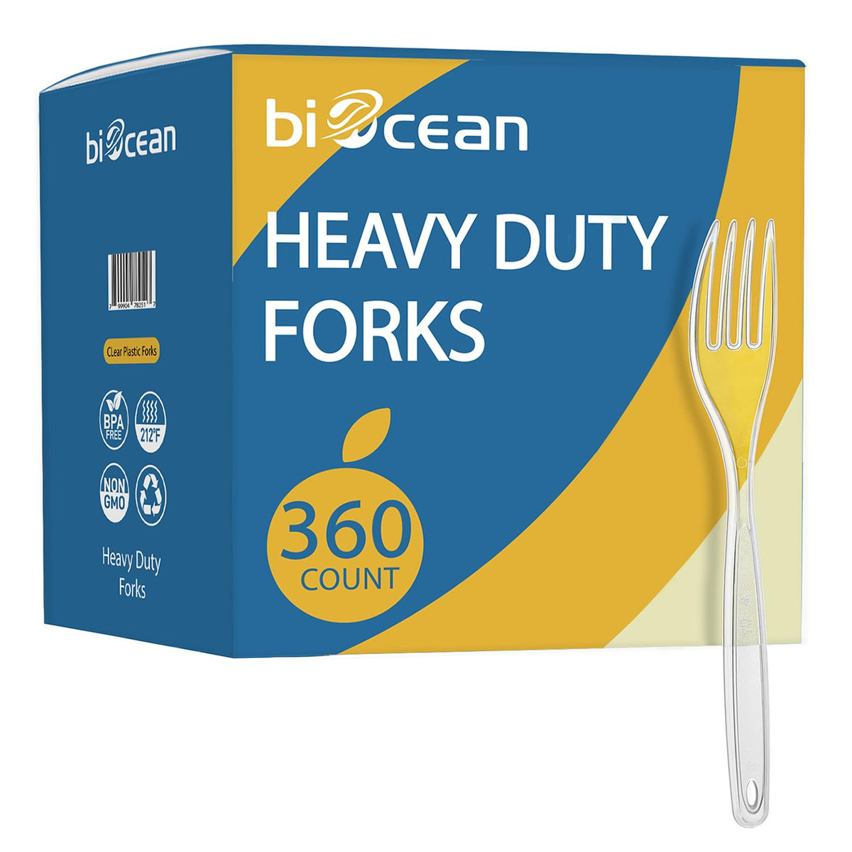 Biocean 600 Count Clear Heavy Duty Plastic Silverware Disposable & BPA-Free