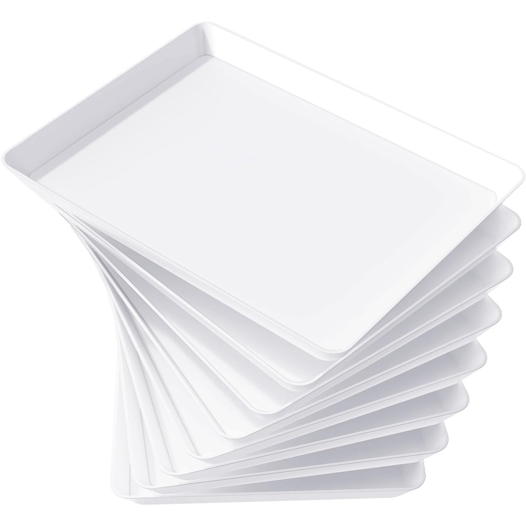 Lifewit 8 Pcs Serving Tray for Party, Reusable Plastic Food Serving Platter
