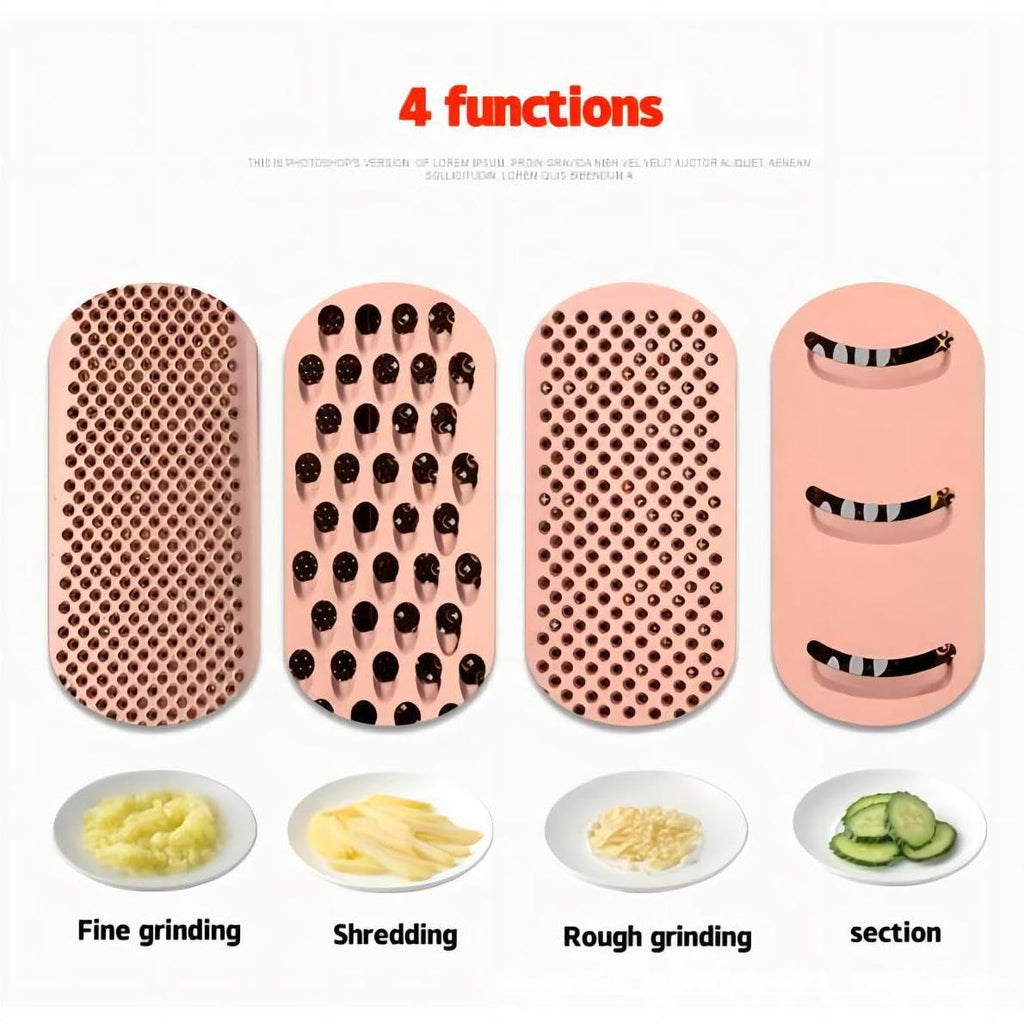 GUIYAL Stainless Steel 4 Sides Grater Slicer with Handle, Multifunctional Cutter Planing for Ginger, Garlic, Cucumbers, Carrots, Cheese, Potato, Ergonomic Design Kitchen Gadgets Accessories（Gold）
