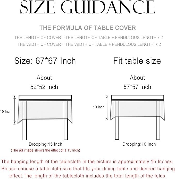 patdrea Designer Linen Light Brown Square Table Cloth,Vintage French Breathable Floral Tablecloth,Decor Table Covers for Kitchen Dining,Parties,Christmas,Tea Party,Thanksgiving,67"x67"-Cudillero
