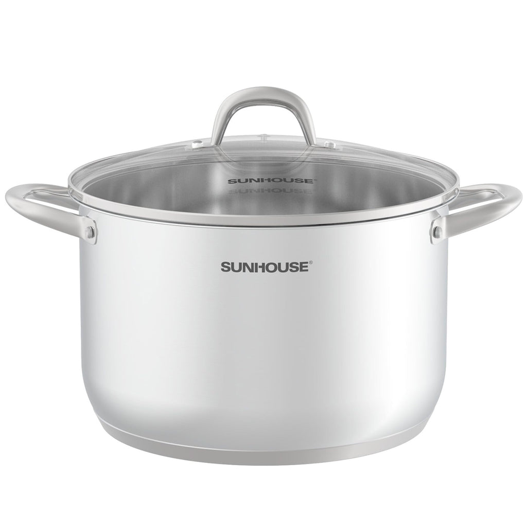 SUNHOUSE 12 Quart Stock Pot with Lid, Stainless Steel Large Pot for Cooking