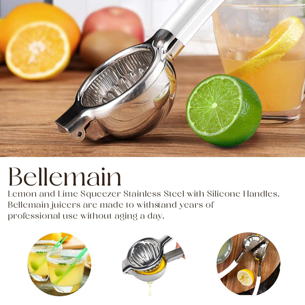 Bellemain Metal Lemon Squeezer, Stainless Steel Citrus Juicer, white
