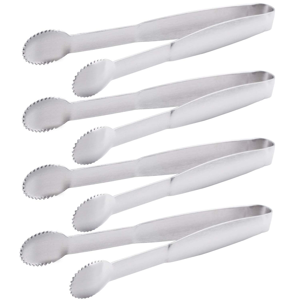 HINMAY Mini Tongs 5-3/4 Inch Stainless Steel Small Serving Tongs, Set of 4