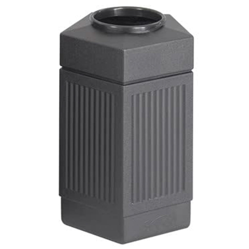 Safco Canmeleon Trash Can, 38 Gallons, Indoor and Outdoor Use, Open Top, Durable & Weather-Resistant Commercial Garbage Can, Black
