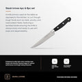 DURA LIVING Premium 4-Piece Steak Knife Set – Sharp Serrated Blades, Forged High Carbon Stainless Steel, Full Tang, Ergonomic Handle
