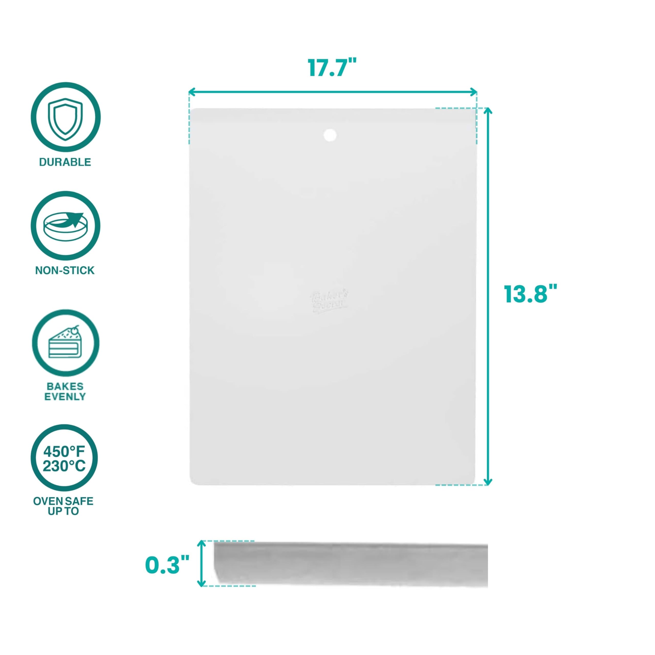Commercial Quality Baking Sheet Pan Set, Pure Aluminum, Wrap Resistant, Large Flat Cookie Sheet 18" x 14", 100% Recycled Flat Baking Sheet Commercial Grade - The Natural Aluminum Collection