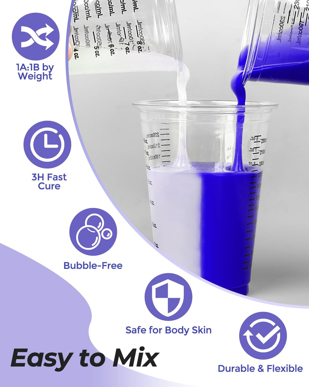 Nicpro 250oz Silicone Mold Making Kit, 30A Platinum Liquid Silicone Rubber