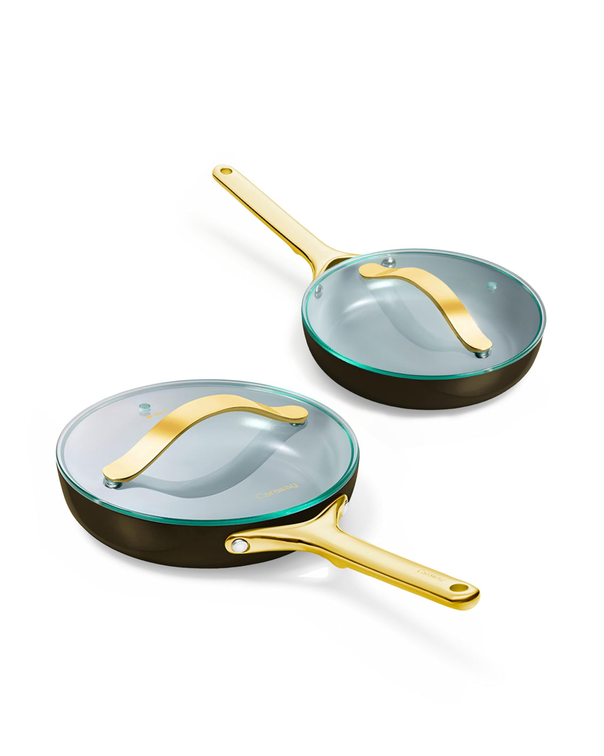 Caraway Ceramic Non-Stick Fry Pan Set with Glass Lids