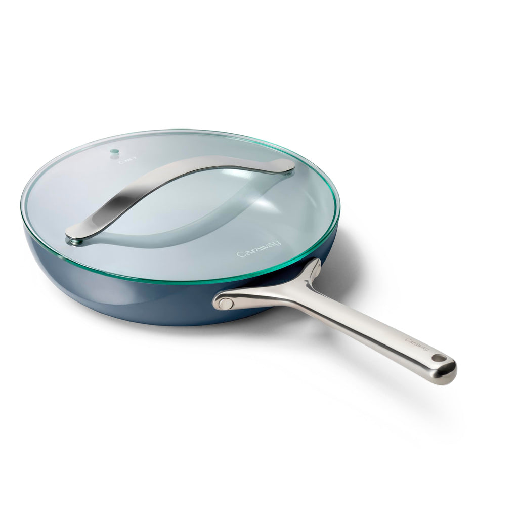 Caraway Ceramic Non-Stick Fry Pan Set with Glass Lids