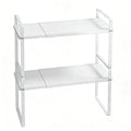 KIKIBRO Expandable Cabinet Shelf Organizer, Stackable Kitchen Pantry Counter Storage, Adjustable Closet Cupboard Stand Rack Risers Spice Organization 80LBS Heavy Duty Black Large 2 Pack
