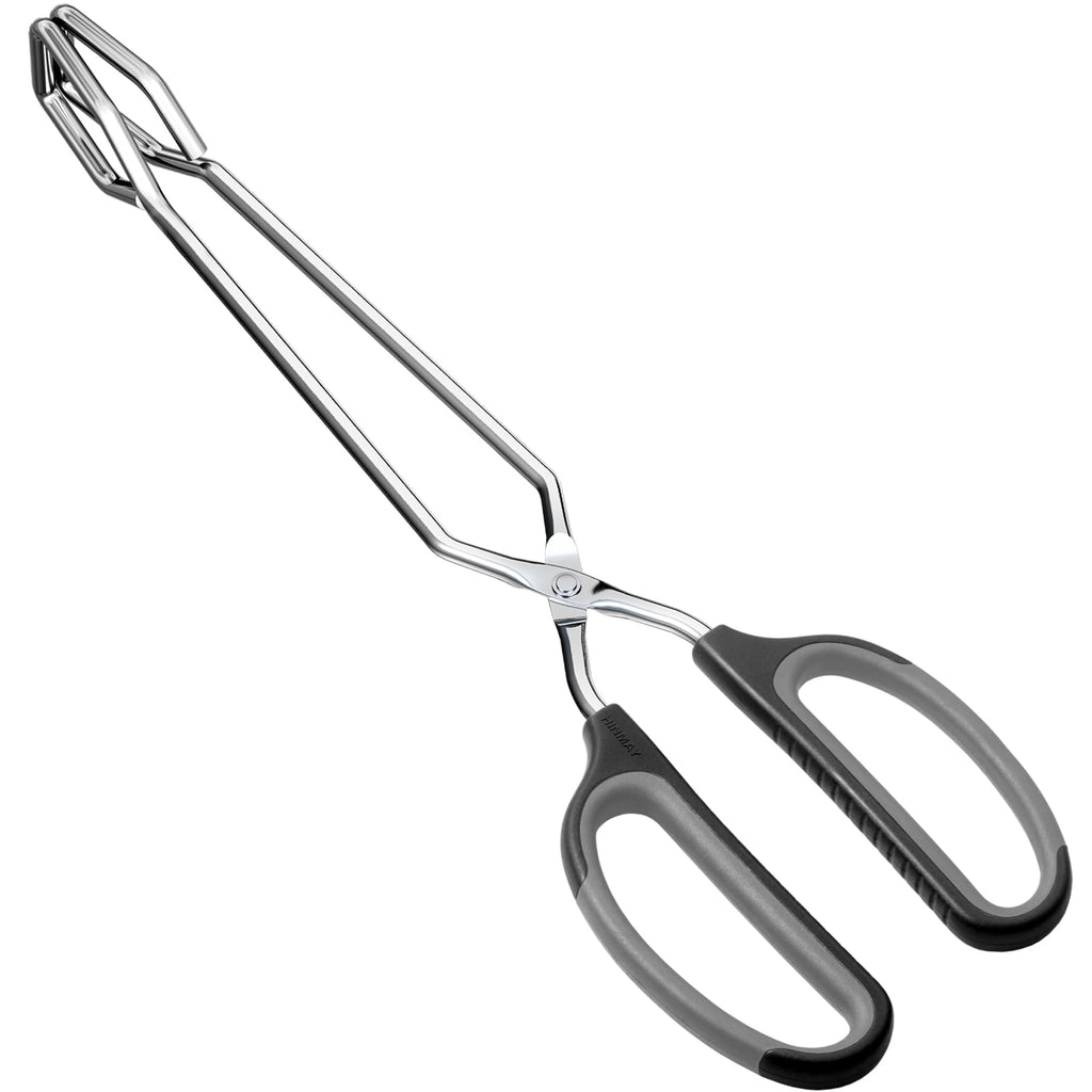 HINMAY Scissor Tongs with Comfort-Grip Handle 12-Inch Cooking Tongs
