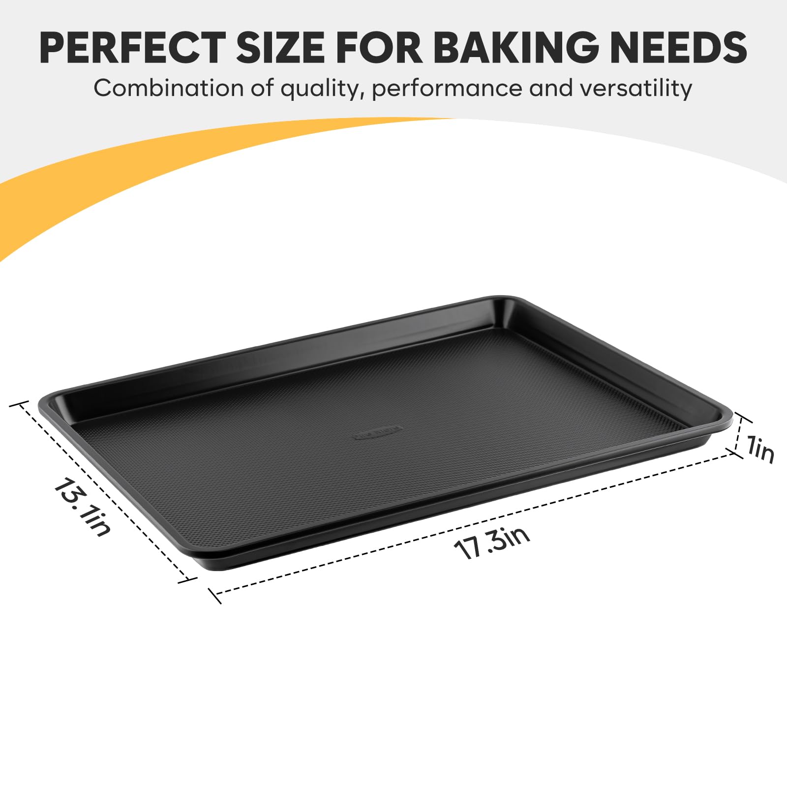 Half Sheet Pan 17.3” x 13.1”, Cookie Sheets for Baking 0.8mm Thick Non Stick Baking Sheets for Oven Heavy Duty Baking Trays