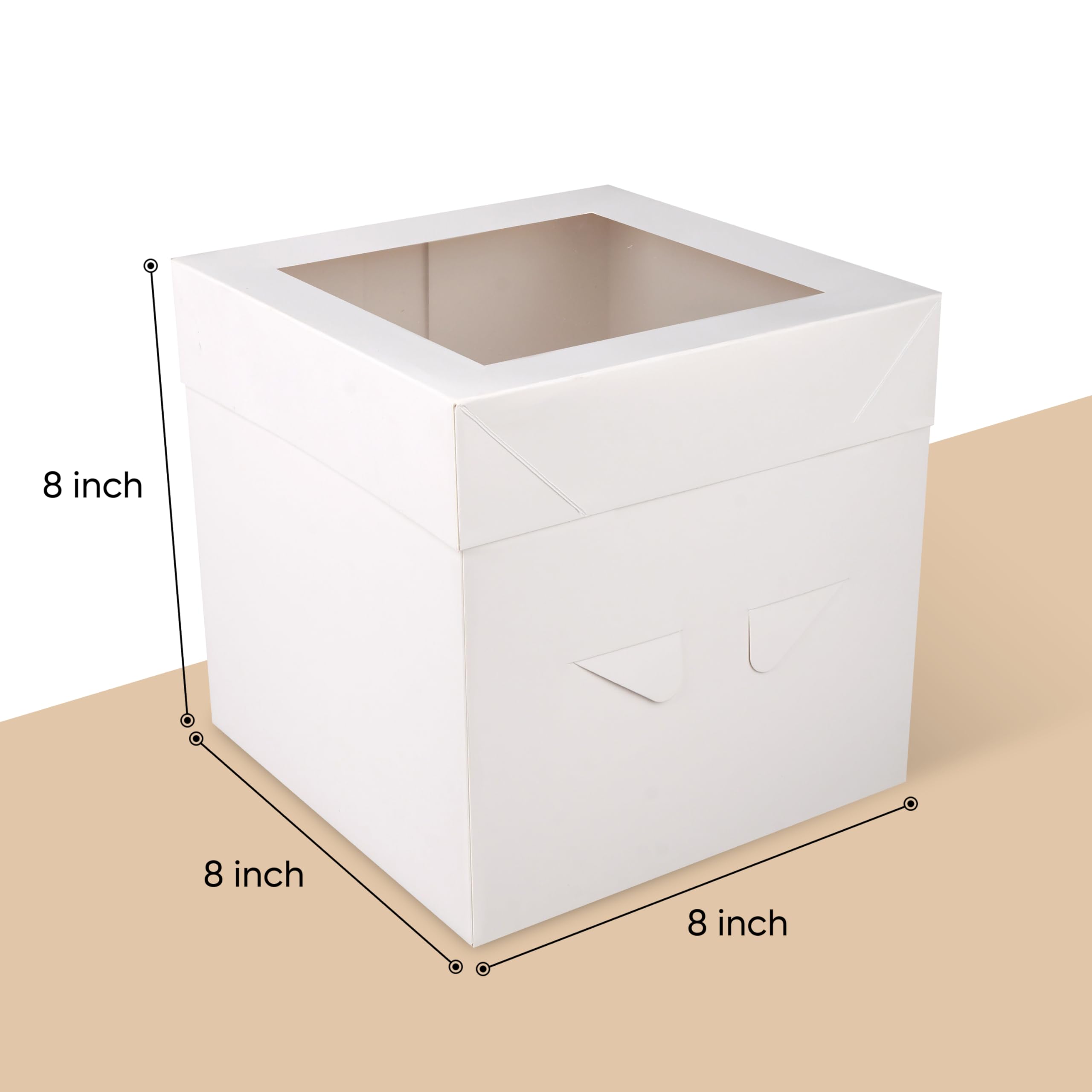 Cakebon Cake Box with Boards 8" Black Round Wrapped Cake Drum 1Pack
