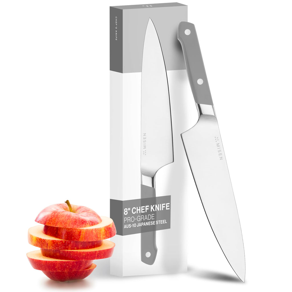 Misen 8 Inch Chef Knife, AUS-10 Japanese Stainless Steel - Gray