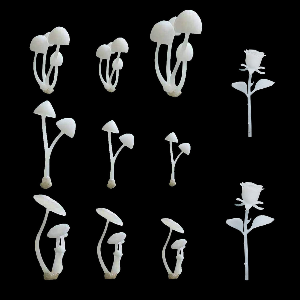 Woohome 12 PCS Mini Elk & Mushroom Resin Casting Moulds, 3D Art Craft Supplies Epoxy Moulds for Jewelry Making