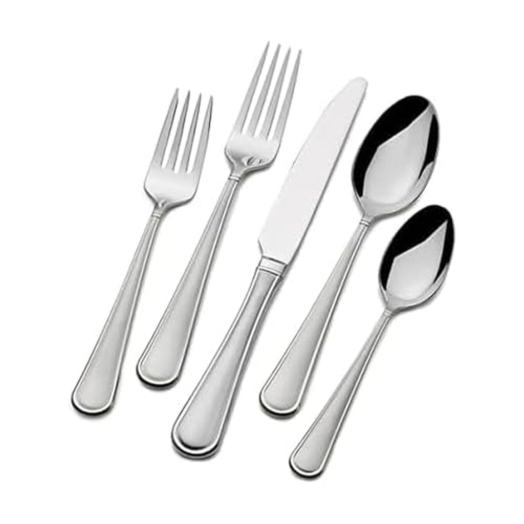 Mikasa, Virtuoso Frost Flatware Service for 12, 65 Piece Set, 18/10 Stainless Steel, Silverware Set with Serving Utensils
