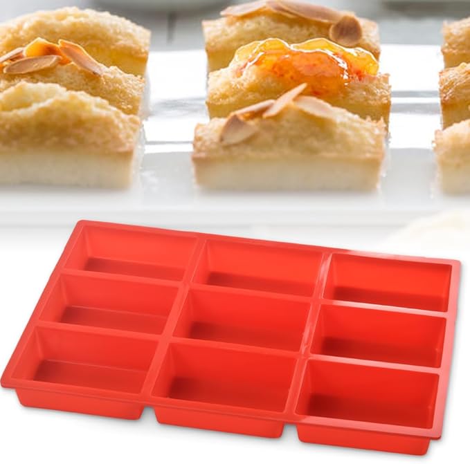 ionEgg Silicone Mini Loaf Pan, Non-Stick Bread Pan, 9 Cavity Baking Mold for Loaf Cake, Bread, Meatloaf, Pack of 2