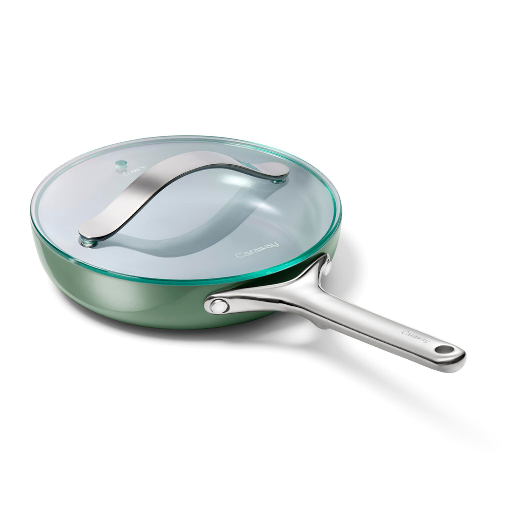 Caraway Ceramic Non-Stick Fry Pan Set with Glass Lids