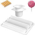 Cake Pop Cutter and Pusher with Tray - Circle Cake Pop Mold Set | Non-3D Printed | 1.75" Size | High-Capacity Dual-Cavity Cake Pop Tray | Smooth & Easy-Clean Surface