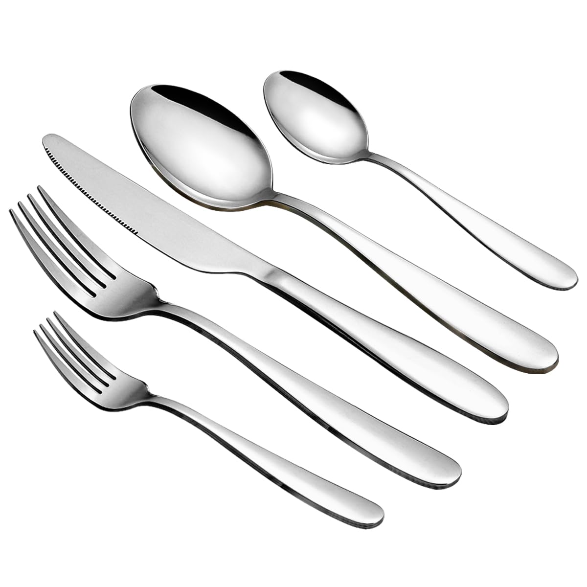 60 Piece Silverware Set for 12, Amafox Matte Black Stainless Steel Flatware Set Include Spoons Forks Knives, Kitchen Tableware Set with Comfortable Handle, Dishwasher Safe