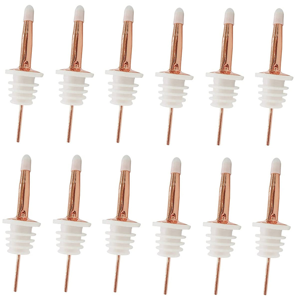 12 Pack Liquor Pour Spouts Set - Stainless Steel bottle spout and Liquor Pourers Dust Caps Covers