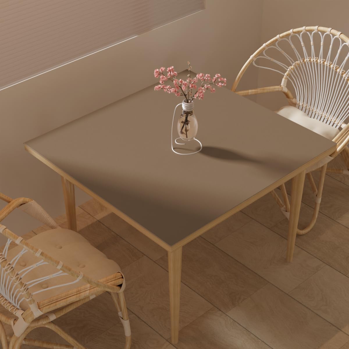 Zinkooat Faux Leather Table Cover,1.8mm Thick,40x40 Inch Table Protector,Table Protector for Dining Room Table,Dining Table Cover,Table Cover Protector.(Mud Color+Champagne Gold,40x40)