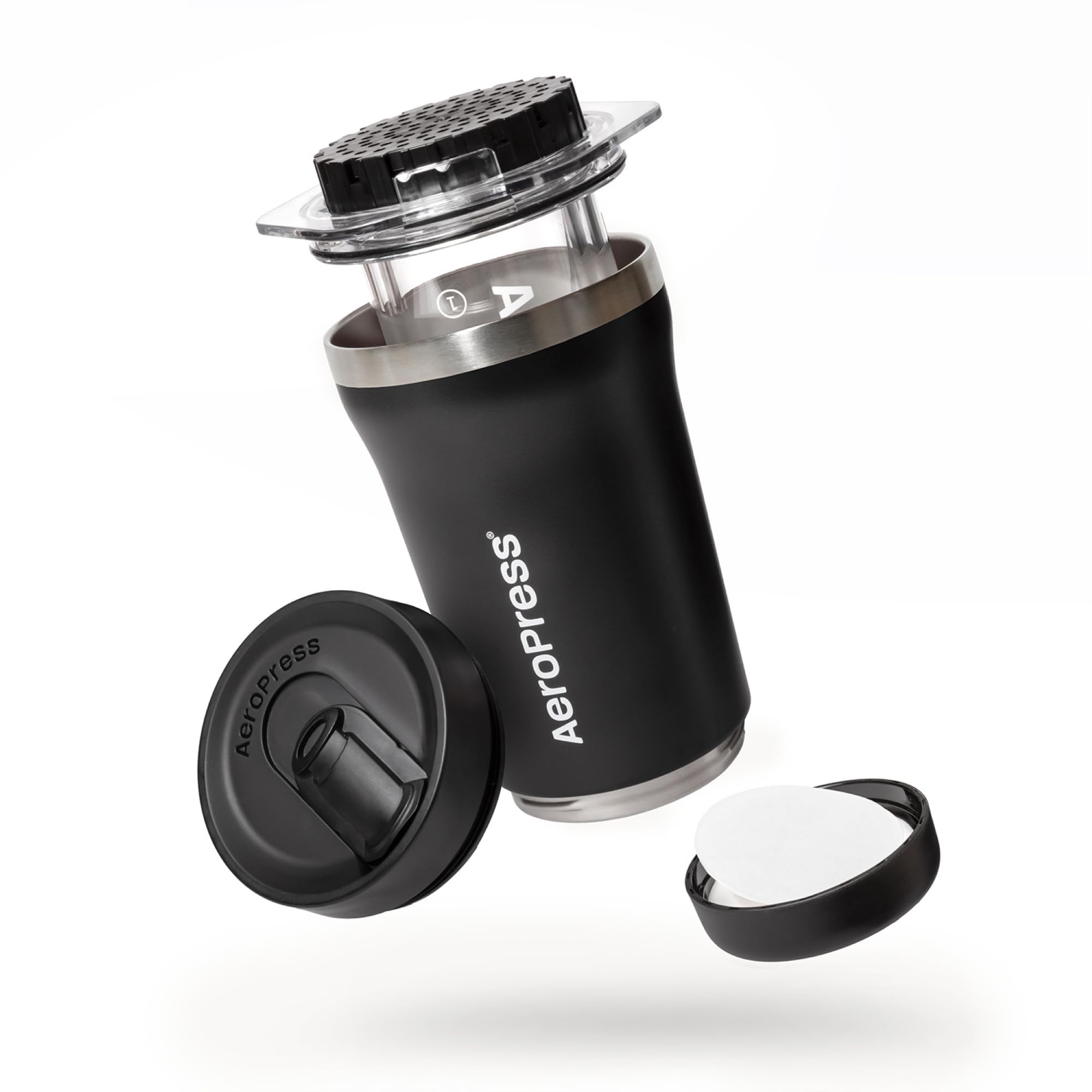 AeroPress Go Plus Portable Coffee Maker Kit, Black